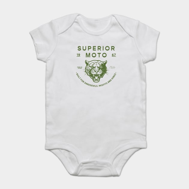 Superior Moto Tiger Design Baby Bodysuit by Timeless Chaos